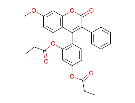 Molecular Structure of 93097-71-3 (2H-1-Benzopyran-2-one,
4-[2,4-bis(1-oxopropoxy)phenyl]-7-methoxy-3-phenyl-)