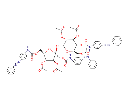 [<i>O</i><sup>3</sup>,<i>O</i><sup>4</sup>-diacetyl-<i>O</i><sup>1</sup>,<i>O</i><sup>6</sup>-bis-(4-phenylazo-phenylcarbamoyl)-β-D-fructofuranosyl]-[<i>O</i><sup>2</sup>,<i>O</i><sup>3</sup>,<i>O</i><sup>4</sup>-triacetyl-<i>O</i><sup>6</sup>-(4-phenylazo-phenylcarbamoyl)-α-D-glucopyranoside]