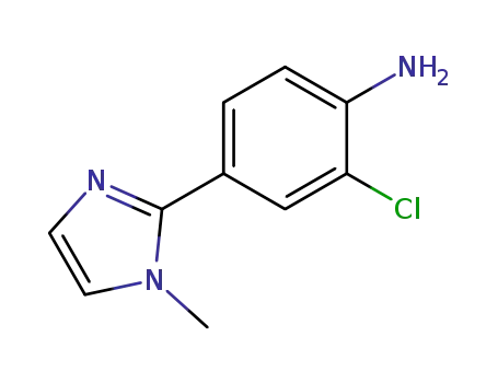 Molecular Structure of 1378875-64-9 (2-chloro-4-(1-methyl-1H-imidazol-2-yl)aniline)