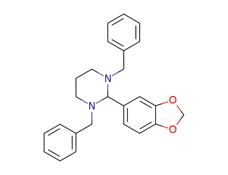 Molecular Structure of 124105-89-1 (2-benzo[1,3]dioxol-5-yl-1,3-dibenzyl-hexahydro-pyrimidine)