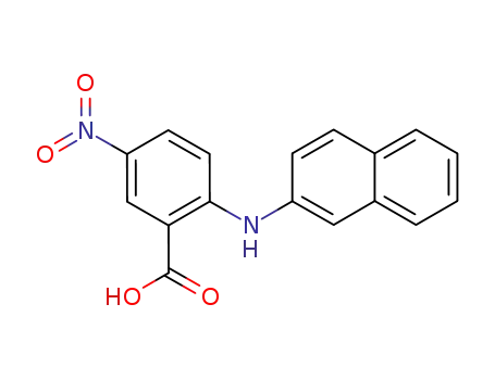 Molecular Structure of 55566-72-8 (Benzoic acid, 2-(2-naphthalenylamino)-5-nitro-)