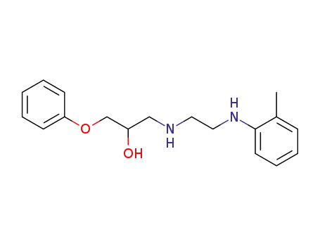 Molecular Structure of 71314-13-1 (RS-1-phenoxy-3-((2-(o-tolylamino)ethyl)amino)propan-2-ol)