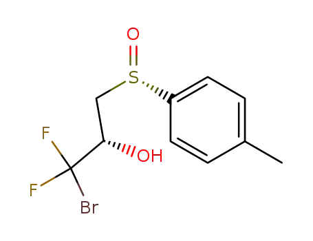 Molecular Structure of 133343-50-7 ((S)-1-Bromo-1,1-difluoro-3-((S)-toluene-4-sulfinyl)-propan-2-ol)