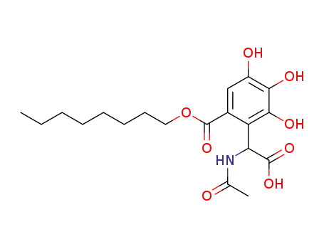 Molecular Structure of 68802-30-2 (2-(Acetylamino-carboxy-methyl)-3,4,5-trihydroxy-benzoic acid octyl ester)