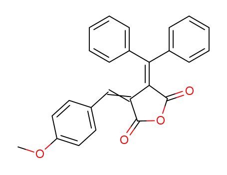 Molecular Structure of 20474-25-3 (2,5-Furandione,
3-(diphenylmethylene)dihydro-4-[(4-methoxyphenyl)methylene]-)