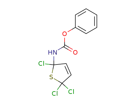 Molecular Structure of 90454-54-9 (Carbamic acid, (2,5,5-trichloro-2,5-dihydro-2-thienyl)-, phenyl ester)