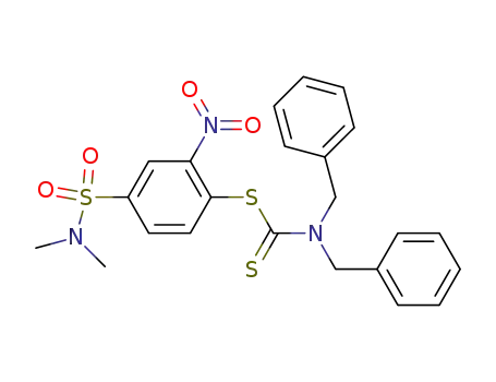 Molecular Structure of 25678-54-0 (Dibenzyl-dithiocarbamic acid 4-dimethylsulfamoyl-2-nitro-phenyl ester)