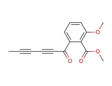 Molecular Structure of 10401-21-5 (Benzoic acid, 2-methoxy-6-(1-oxo-2,4-hexadiynyl)-, methyl ester)