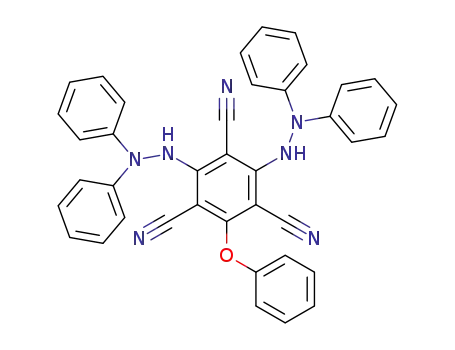 Molecular Structure of 61171-76-4 (1,3,5-Benzenetricarbonitrile, 2,4-bis(2,2-diphenylhydrazino)-6-phenoxy-)
