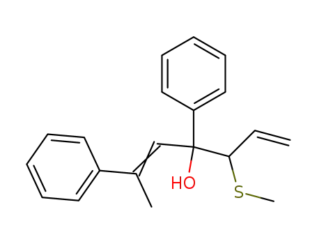 Molecular Structure of 344356-38-3 (3-Methylthio-4,6-diphenyl-1,5-heptadien-4-ol)
