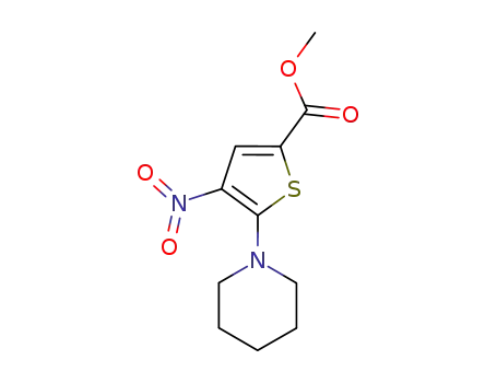 2-Thiophenecarboxylic acid, 4-nitro-5-(1-piperidinyl)-, methyl ester