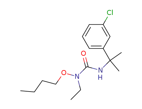 Molecular Structure of 64797-15-5 (Urea, N-butoxy-N'-[1-(3-chlorophenyl)-1-methylethyl]-N-ethyl-)