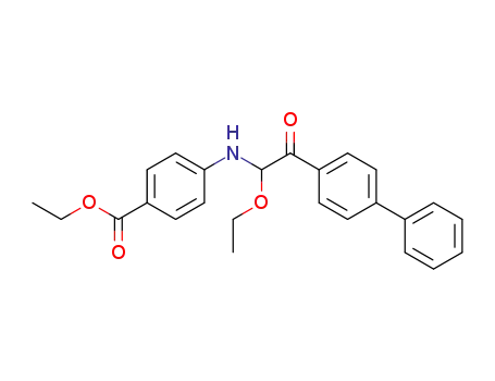 4-(α-Ethoxy-4-phenyl-phenacylamino)-benzoesaeure-ethylester
