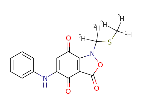 5-anilino-1-deuteriomethylthiodeuteriomethyl<2,1>benzisoxazol-3(1H)-one-4,7-quinone