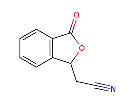 Molecular Structure of 18327-98-5 ((3-OXO-1,3-DIHYDRO-ISOBENZOFURAN-1-YL)-ACETONITRILE)