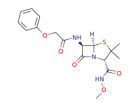 Molecular Structure of 1447-54-7 (6β-(2-phenoxy-acetylamino)-penicillanic acid methoxyamide)