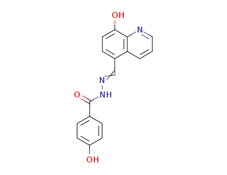Molecular Structure of 17076-04-9 (4-hydroxy-N′-((8-hydroxyquinolin-5-yl)methylene)benzohydrazide)