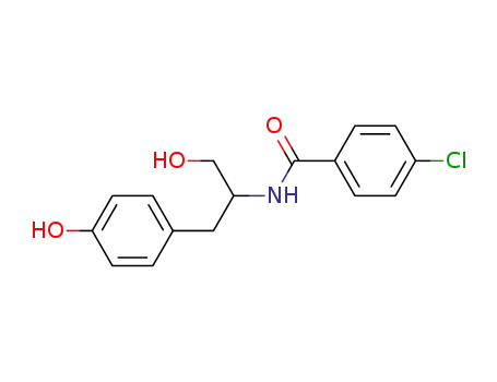 Molecular Structure of 60142-64-5 (Benzamide, 4-chloro-N-[2-hydroxy-1-[(4-hydroxyphenyl)methyl]ethyl]-)