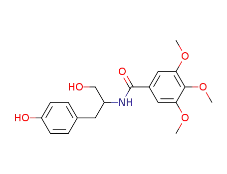 Molecular Structure of 60142-63-4 (Benzamide,
N-[2-hydroxy-1-[(4-hydroxyphenyl)methyl]ethyl]-3,4,5-trimethoxy-)