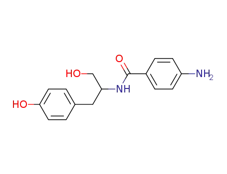 Molecular Structure of 60142-66-7 (Benzamide, 4-amino-N-[2-hydroxy-1-[(4-hydroxyphenyl)methyl]ethyl]-)