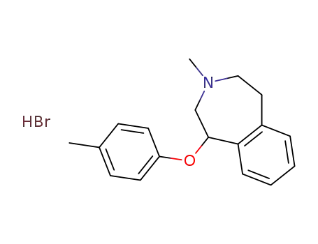 Molecular Structure of 89739-65-1 (1H-3-Benzazepine, 2,3,4,5-tetrahydro-3-methyl-1-(4-methylphenoxy)-,
hydrobromide)