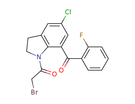 Molecular Structure of 126149-65-3 (1H-Indole, 1-(bromoacetyl)-5-chloro-7-(2-fluorobenzoyl)-2,3-dihydro-)