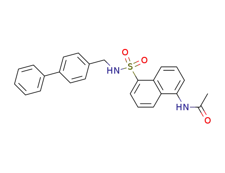 Molecular Structure of 491579-66-9 (Acetamide,
N-[5-[[([1,1'-biphenyl]-4-ylmethyl)amino]sulfonyl]-1-naphthalenyl]-)