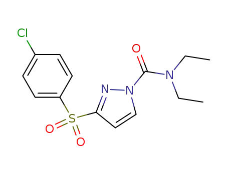 Molecular Structure of 143530-21-6 (1H-Pyrazole-1-carboxamide, 3-[(4-chlorophenyl)sulfonyl]-N,N-diethyl-)