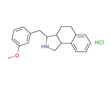Molecular Structure of 140376-59-6 (1H-Benz[e]isoindole,
2,3,3a,4,5,9b-hexahydro-3-[(3-methoxyphenyl)methyl]-, hydrochloride)