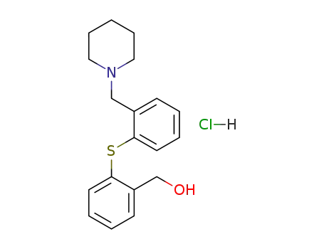 Molecular Structure of 62763-92-2 (Benzenemethanol, 2-[[2-(1-piperidinylmethyl)phenyl]thio]-, hydrochloride)