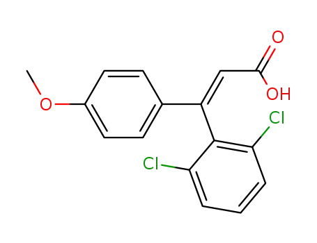 Molecular Structure of 151665-30-4 (2-Propenoic acid, 3-(2,6-dichlorophenyl)-3-(4-methoxyphenyl)-, (Z)-)