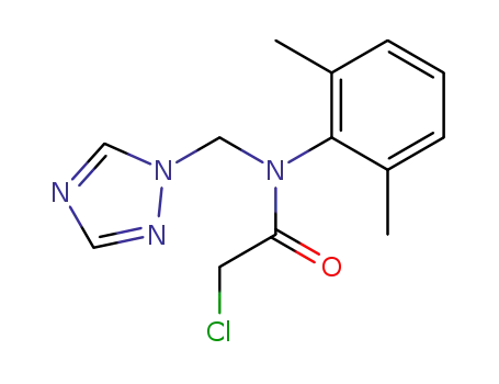 Molecular Structure of 67129-07-1 (Acetamide,
2-chloro-N-(2,6-dimethylphenyl)-N-(1H-1,2,4-triazol-1-ylmethyl)-)