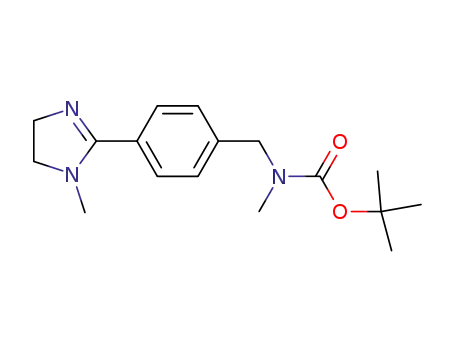 Molecular Structure of 633698-41-6 (Carbamic acid,
[[4-(4,5-dihydro-1-methyl-1H-imidazol-2-yl)phenyl]methyl]methyl-,
1,1-dimethylethyl ester)