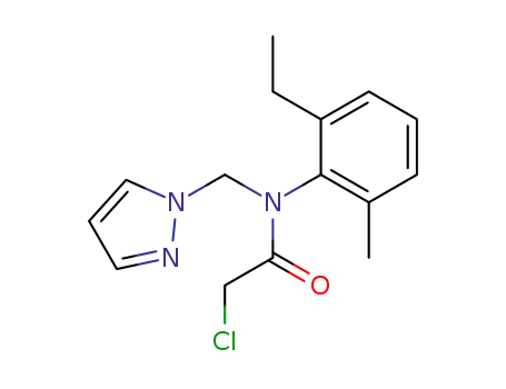 Molecular Structure of 67129-98-0 (Acetamide,
2-chloro-N-(2-ethyl-6-methylphenyl)-N-(1H-pyrazol-1-ylmethyl)-)