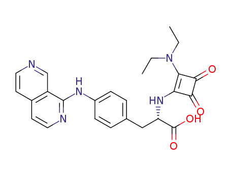 Molecular Structure of 378251-44-6 (L-Phenylalanine,
N-[2-(diethylamino)-3,4-dioxo-1-cyclobuten-1-yl]-4-(2,7-naphthyridin-1-yl
amino)-)