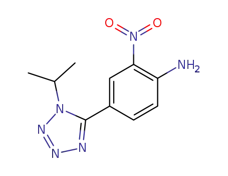 Molecular Structure of 63197-90-0 (Benzenamine, 4-[1-(1-methylethyl)-1H-tetrazol-5-yl]-2-nitro-)