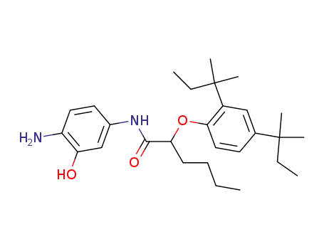 Molecular Structure of 94589-32-9 (Hexanamide,
N-(4-amino-3-hydroxyphenyl)-2-[2,4-bis(1,1-dimethylpropyl)phenoxy]-)