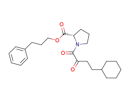Molecular Structure of 186268-64-4 (L-Proline, 1-(4-cyclohexyl-1,2-dioxobutyl)-, 3-phenylpropyl ester)