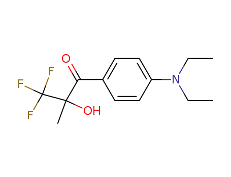 Molecular Structure of 821789-47-3 (1-Propanone,
1-[4-(diethylamino)phenyl]-3,3,3-trifluoro-2-hydroxy-2-methyl-)