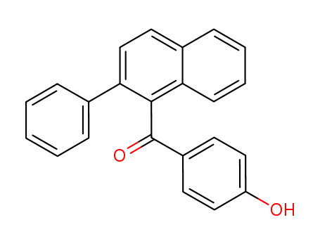 Molecular Structure of 63619-97-6 (Methanone, (4-hydroxyphenyl)(2-phenyl-1-naphthalenyl)-)