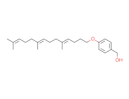 Molecular Structure of 141868-39-5 (Benzenemethanol, 4-[(5,9,13-trimethyl-4,8,12-tetradecatrienyl)oxy]-,
(E,E)-)