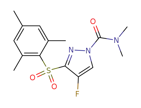 Molecular Structure of 143534-74-1 (1H-Pyrazole-1-carboxamide,
4-fluoro-N,N-dimethyl-3-[(2,4,6-trimethylphenyl)sulfonyl]-)