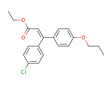 Molecular Structure of 133263-09-9 (2-Propenoic acid, 3-(4-chlorophenyl)-3-(4-propoxyphenyl)-, ethyl ester,
(Z)-)