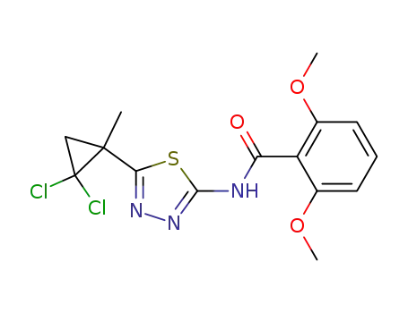 Molecular Structure of 82559-25-9 (Benzamide,
N-[5-(2,2-dichloro-1-methylcyclopropyl)-1,3,4-thiadiazol-2-yl]-2,6-dimeth
oxy-)