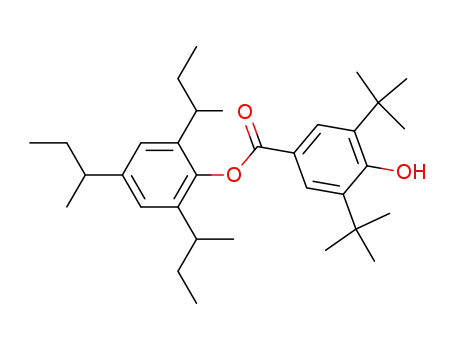 Molecular Structure of 38487-80-8 (Benzoic acid, 3,5-bis(1,1-dimethylethyl)-4-hydroxy-,
2,4,6-tris(1-methylpropyl)phenyl ester)