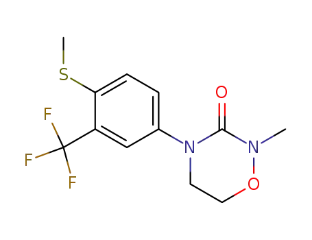 Molecular Structure of 63094-47-3 (2H-1,2,4-Oxadiazin-3(4H)-one,
dihydro-2-methyl-4-[4-(methylthio)-3-(trifluoromethyl)phenyl]-)