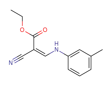 Molecular Structure of 19145-79-0 (2-Propenoic acid, 2-cyano-3-[(3-methylphenyl)amino]-, ethyl ester, (Z)-)