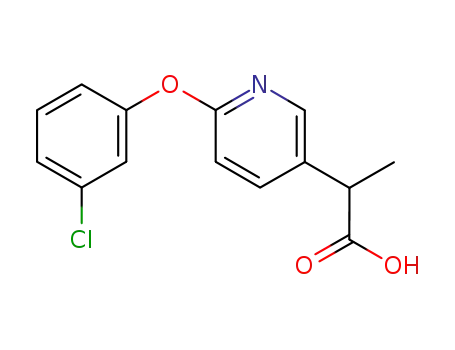 Molecular Structure of 51363-04-3 (3-Pyridineacetic acid, 6-(3-chlorophenoxy)-a-methyl-)