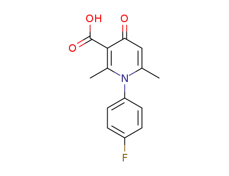 Molecular Structure of 64979-45-9 (3-Pyridinecarboxylic acid,
1-(4-fluorophenyl)-1,4-dihydro-2,6-dimethyl-4-oxo-)