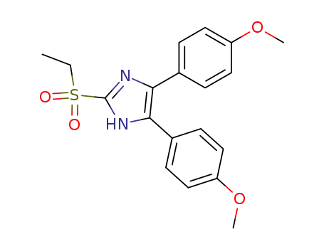 Molecular Structure of 62894-36-4 (1H-Imidazole, 2-(ethylsulfonyl)-4,5-bis(4-methoxyphenyl)-)
